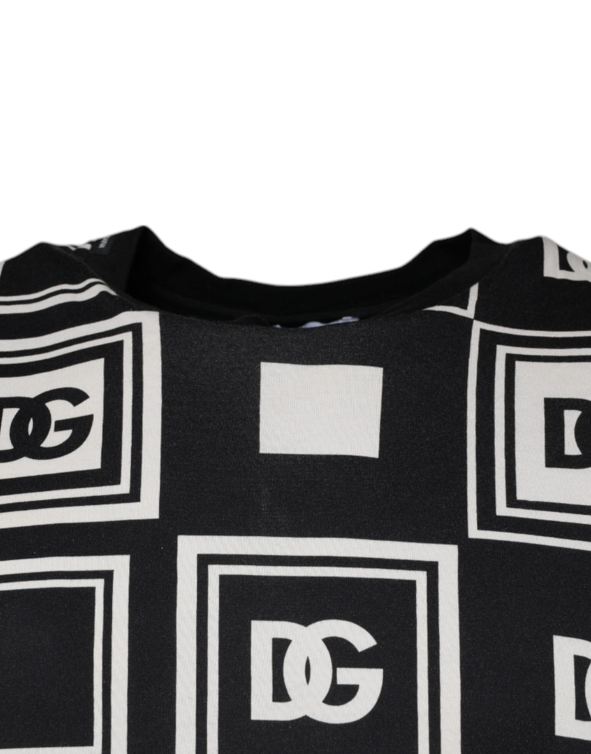 Dolce & Gabbana Black Logo Monogram Cotton Crew Neck T-shirt Dolce & Gabbana