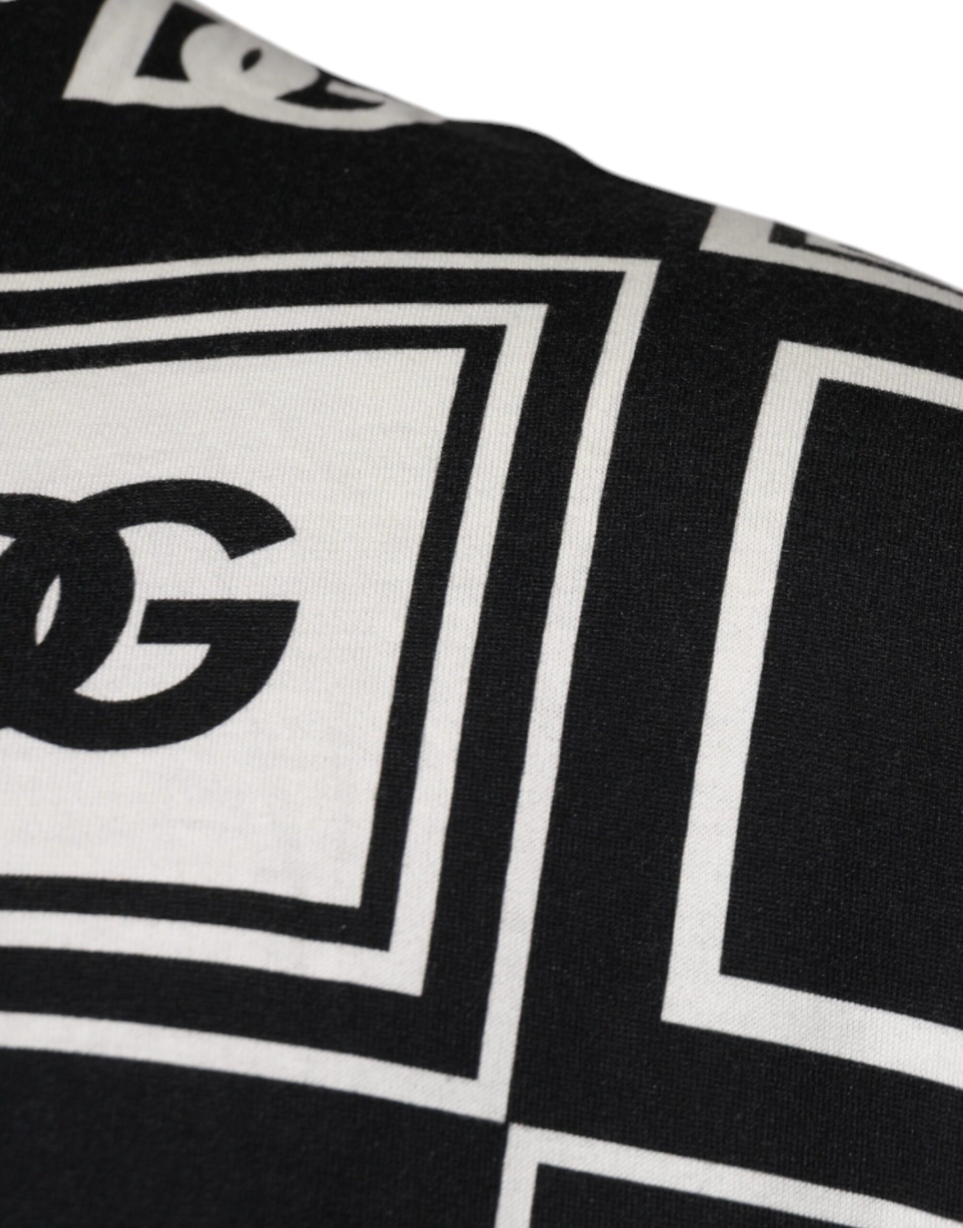 Dolce & Gabbana Black Logo Monogram Cotton Crew Neck T-shirt Dolce & Gabbana
