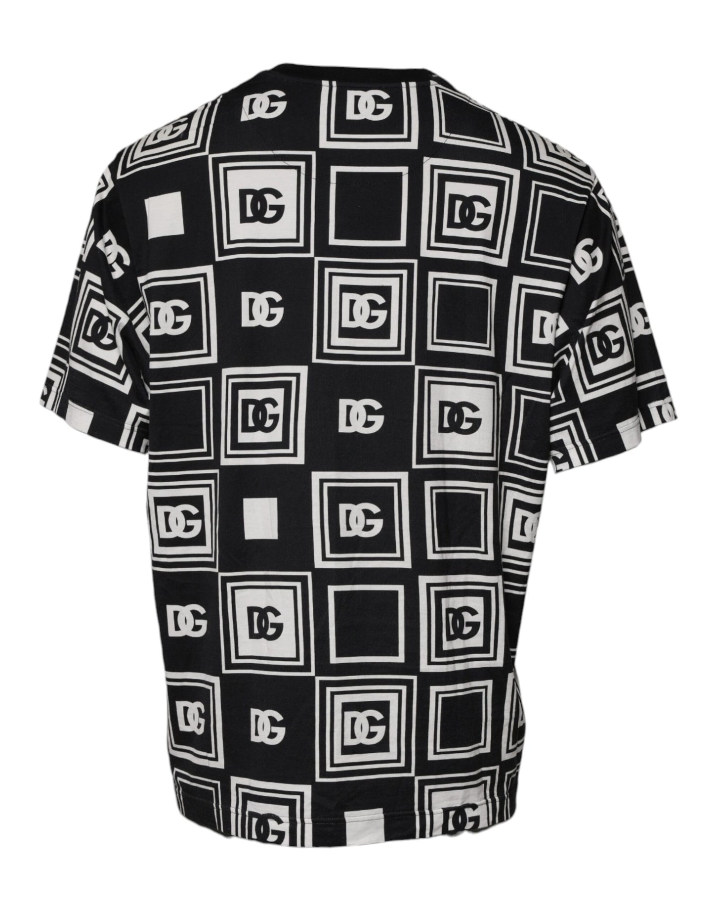 Dolce & Gabbana Black Logo Monogram Cotton Crew Neck T-shirt Dolce & Gabbana