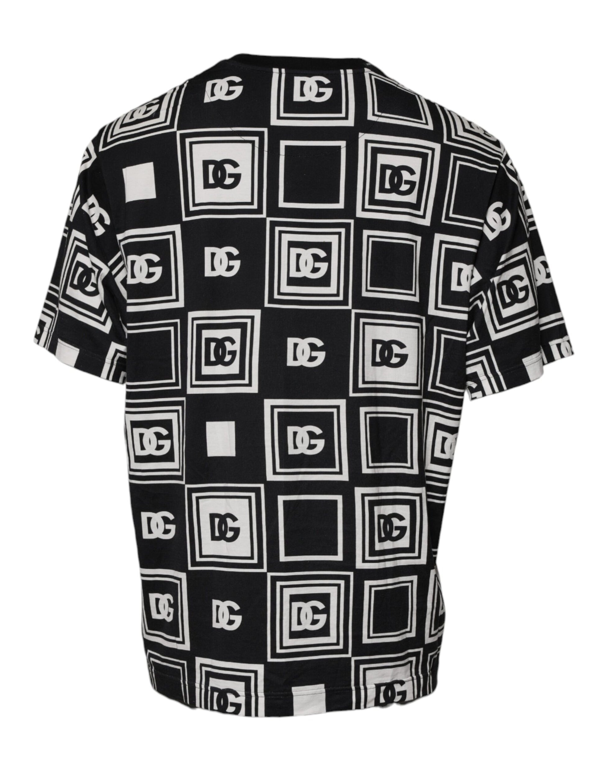 Dolce & Gabbana Black Logo Monogram Cotton Crew Neck T-shirt Dolce & Gabbana
