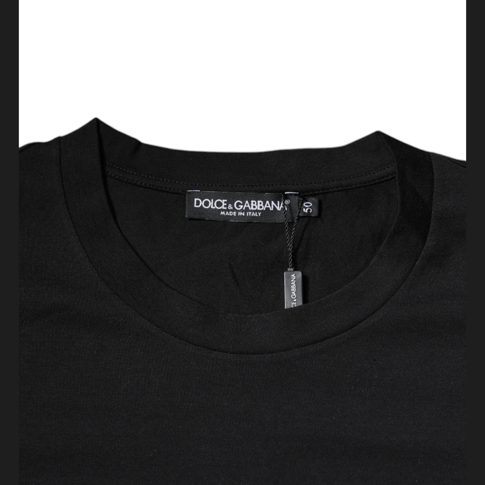 Dolce & Gabbana Black DG Logo Print Cotton Crew Neck T-shirt Dolce & Gabbana
