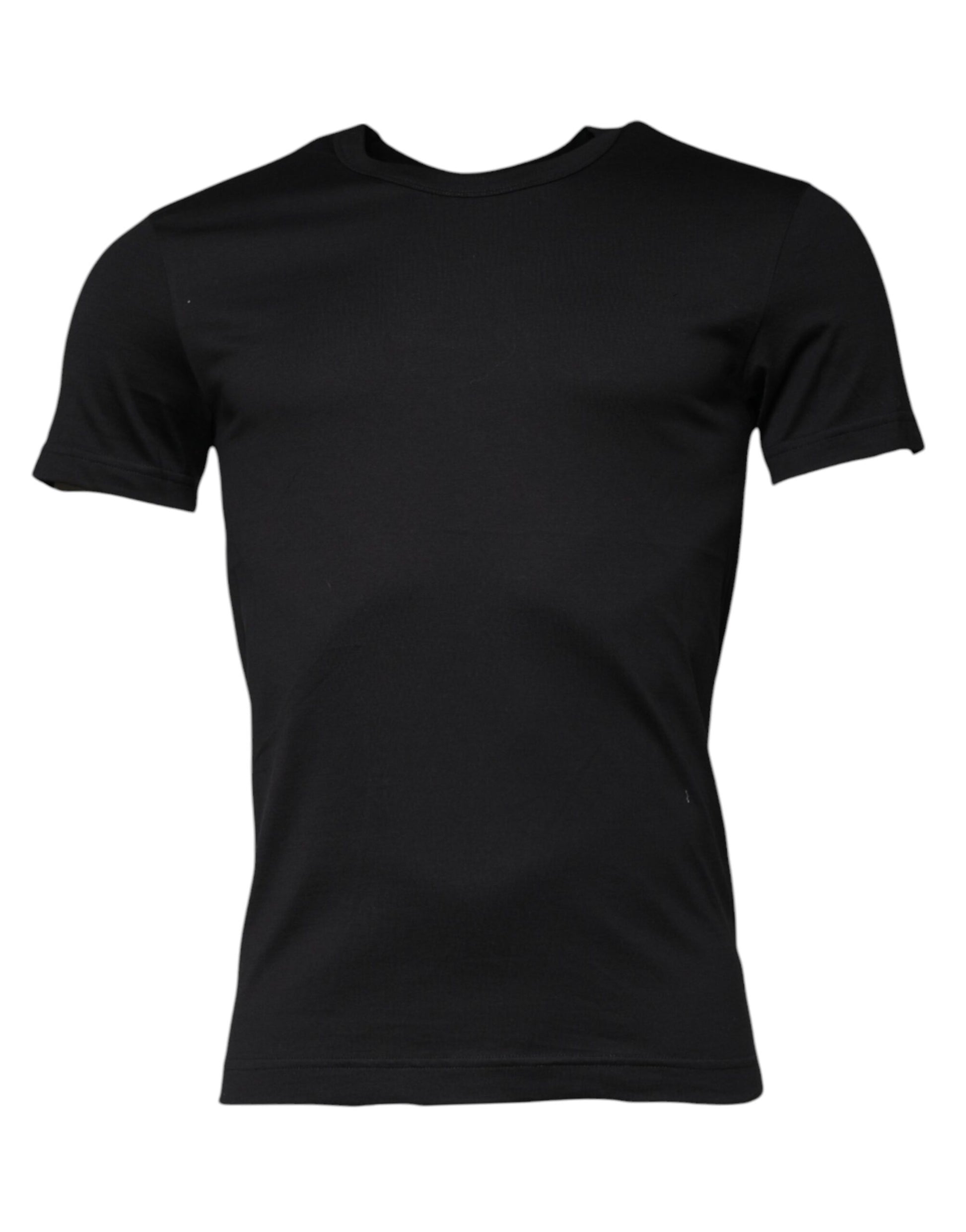 Dolce & Gabbana Black Cotton Crew Neck Short Sleeves T-shirt Dolce & Gabbana