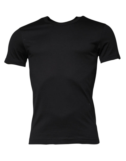 Dolce & Gabbana Black Cotton Crew Neck Short Sleeves T-shirt Dolce & Gabbana