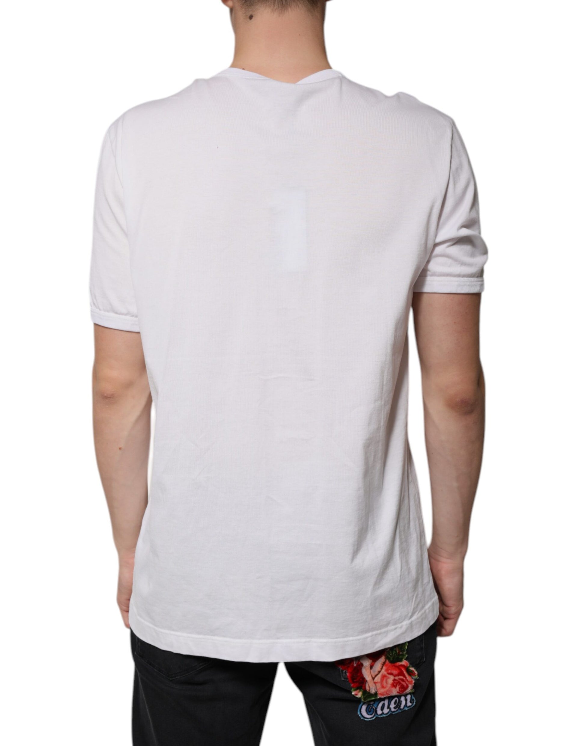 Dolce & Gabbana White Logo V-neck Short Sleeve T-shirt Dolce & Gabbana