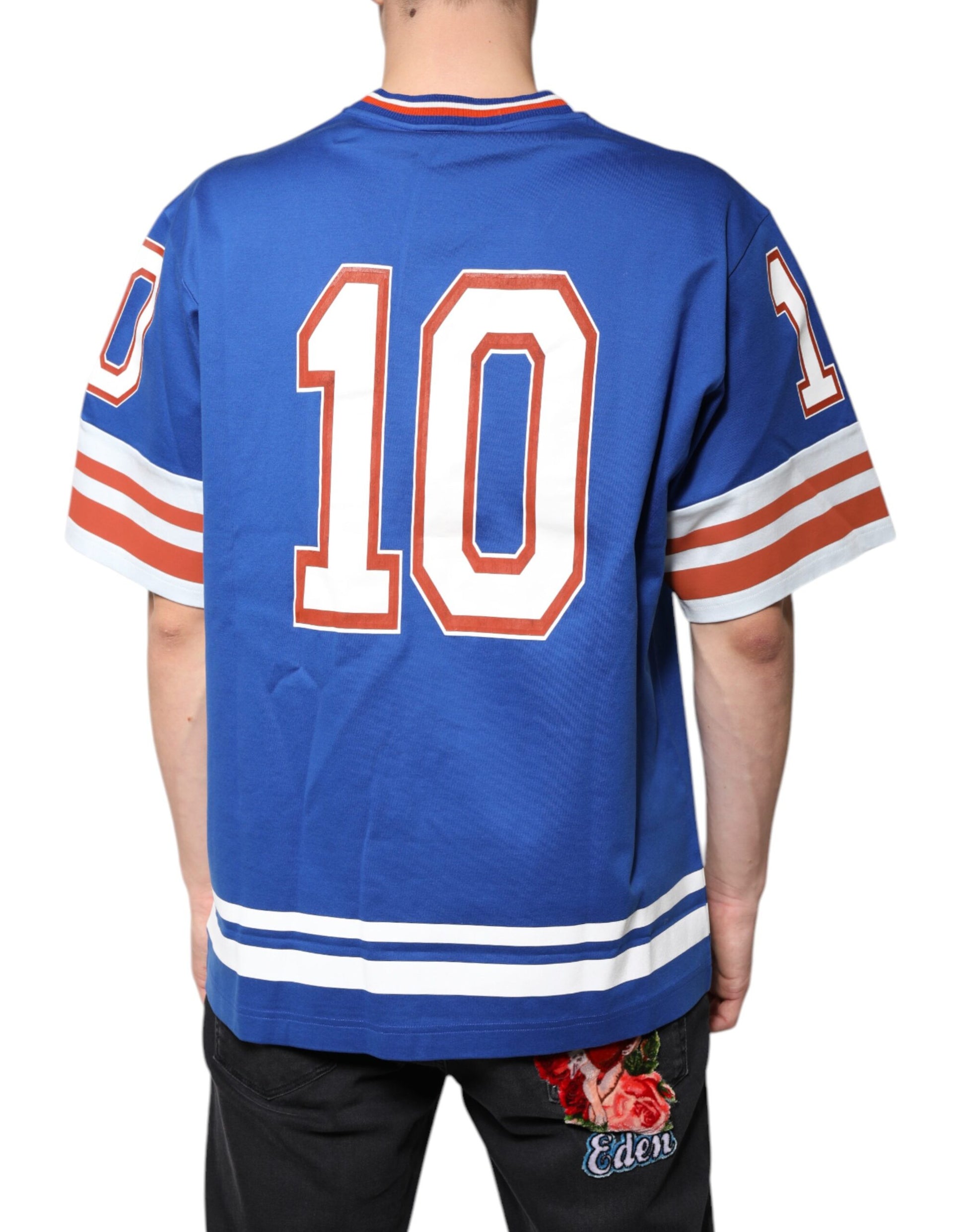 Dolce & Gabbana Blue Logo V-neck Short Sleeve T-shirt Dolce & Gabbana