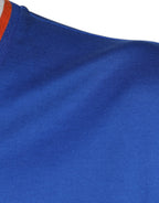 Dolce & Gabbana Blue Logo V-neck Short Sleeve T-shirt - Eljoys Fashion 