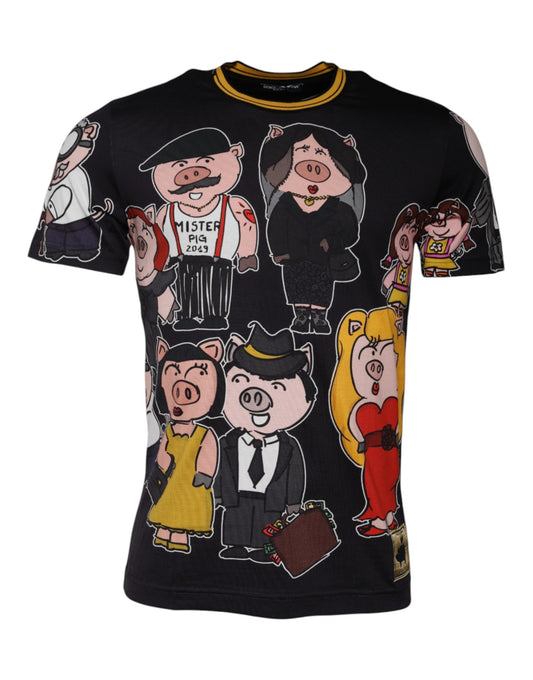 Dolce & Gabbana Black 2019 Year Of The Pig Crew Neck T-shirt Dolce & Gabbana