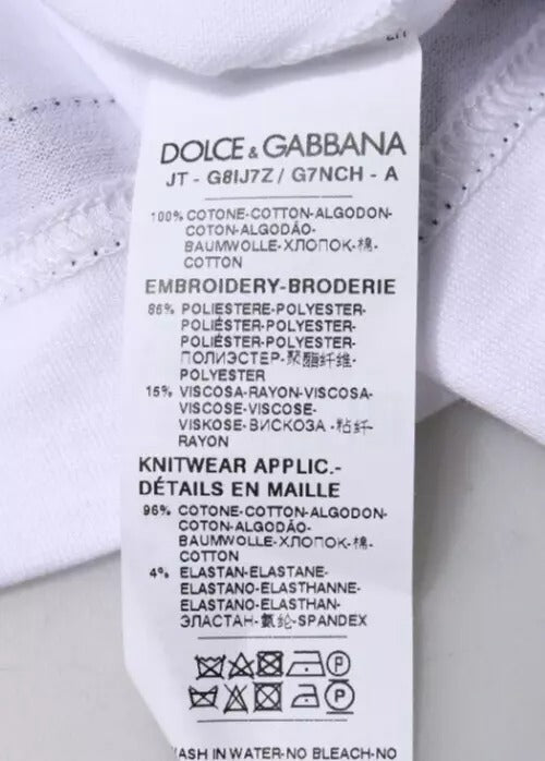 Dolce & Gabbana White Jersey Crew Neck Short Sleeves T-shirt Dolce & Gabbana