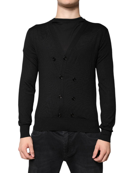 Dolce & Gabbana Black Cashmere Button Down Cardigan Sweater Dolce & Gabbana