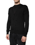 Dolce & Gabbana Black Cashmere Button Down Cardigan Sweater - Eljoys Fashion 