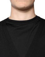 Dolce & Gabbana Black Cashmere Button Down Cardigan Sweater - Eljoys Fashion 