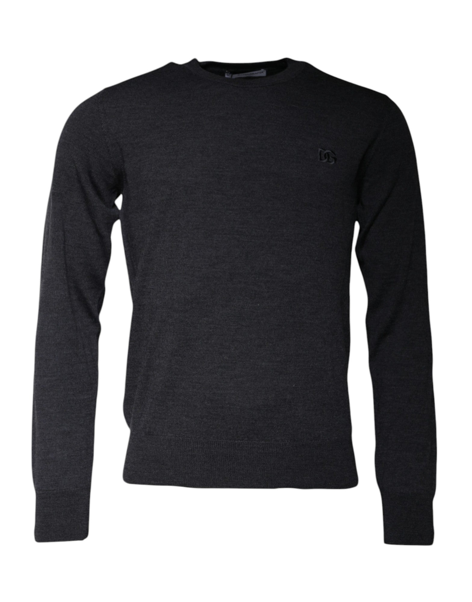 Dolce & Gabbana Dark Gray DG Logo Crew Neck Pullover Sweater Dolce & Gabbana