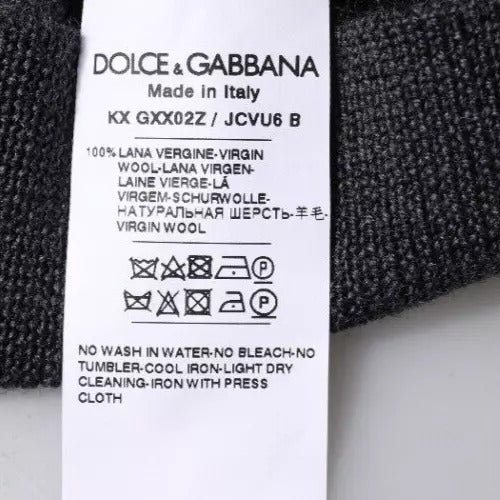 Dolce & Gabbana Dark Gray DG Logo Crew Neck Pullover Sweater Dolce & Gabbana