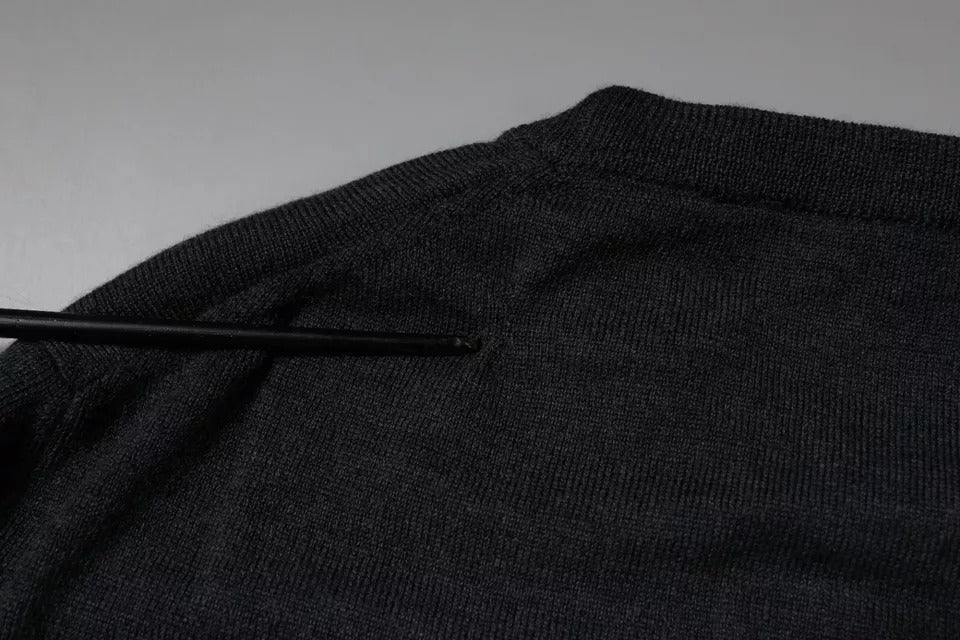 Dolce & Gabbana Dark Gray DG Logo Crew Neck Pullover Sweater Dolce & Gabbana
