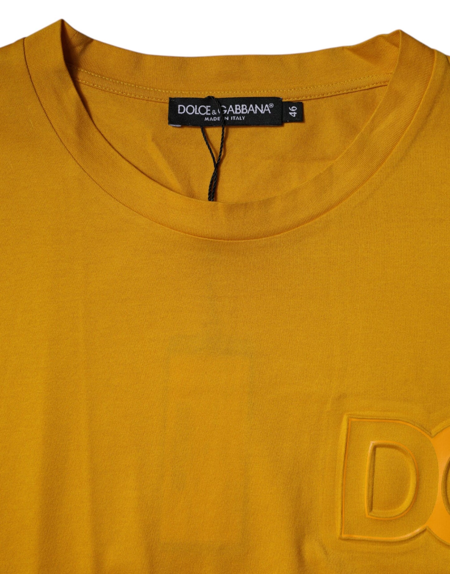 Dolce & Gabbana Dark Yellow Logo Crew Neck Short Sleeves T-shirt Dolce & Gabbana