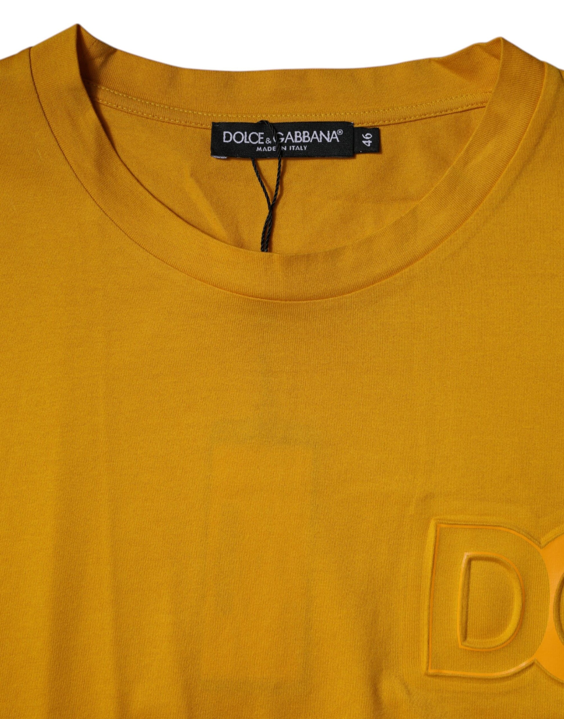 Dolce & Gabbana Dark Yellow Logo Crew Neck Short Sleeves T-shirt Dolce & Gabbana
