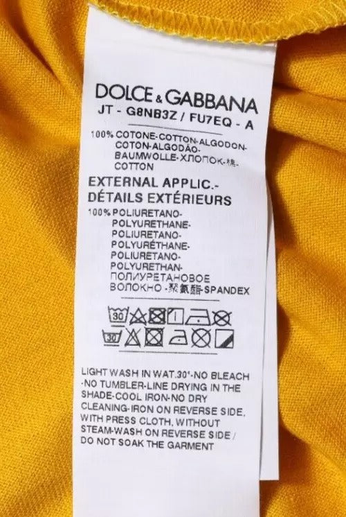 Dolce & Gabbana Dark Yellow Logo Crew Neck Short Sleeves T-shirt Dolce & Gabbana