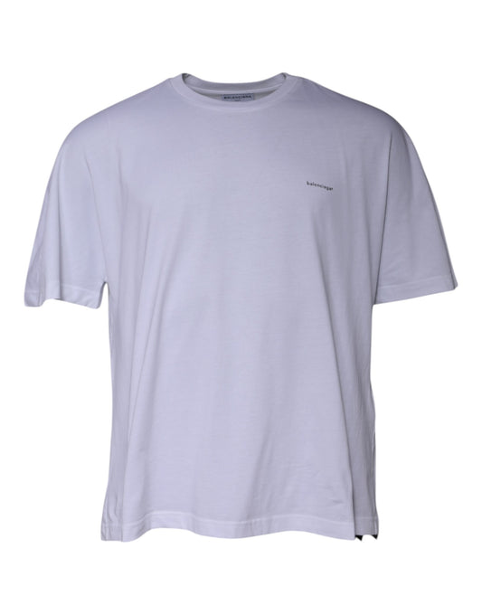 Balenciaga White Logo Cotton Crew Neck Short Sleeves T-shirt Balenciaga