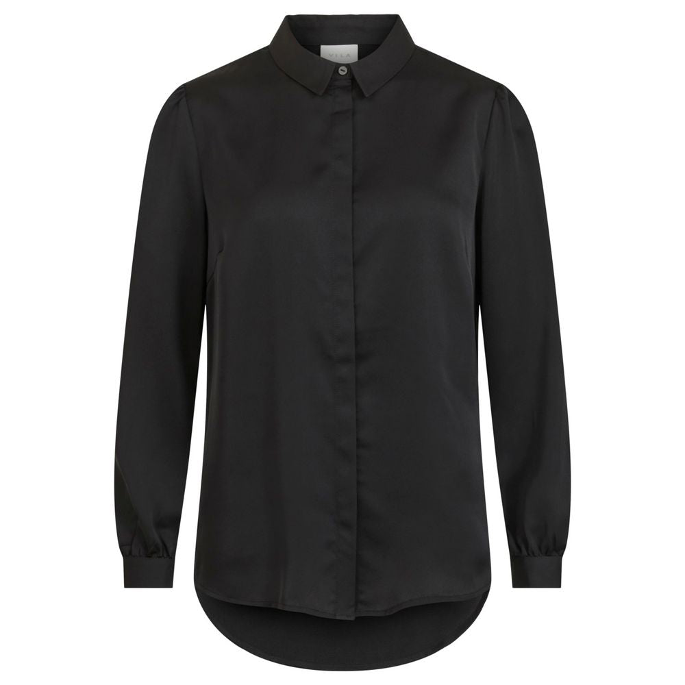 Vila Clothes Black Polyester Blouse Vila Clothes