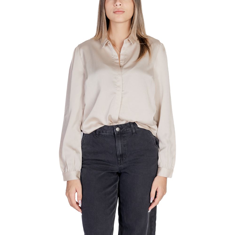 Vila Clothes Gold Polyester Blouse Vila Clothes