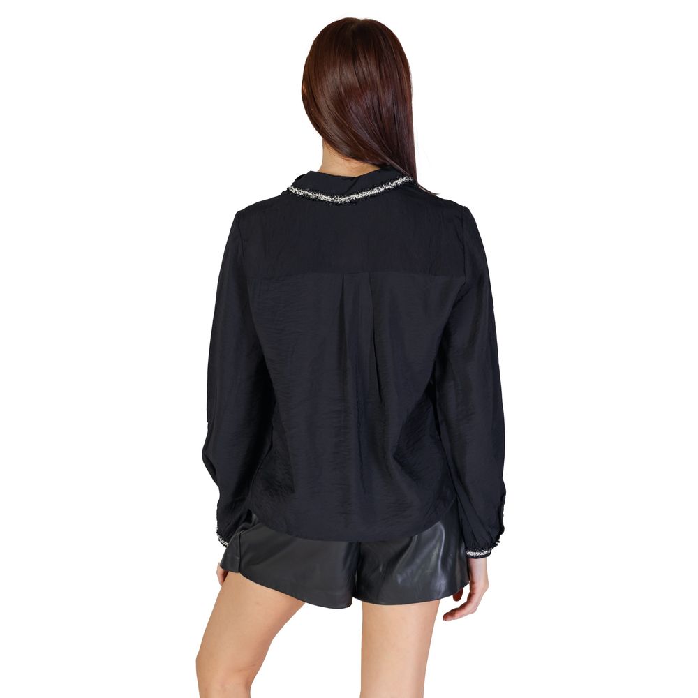 Vila Clothes Black Viscose Shirt Vila Clothes