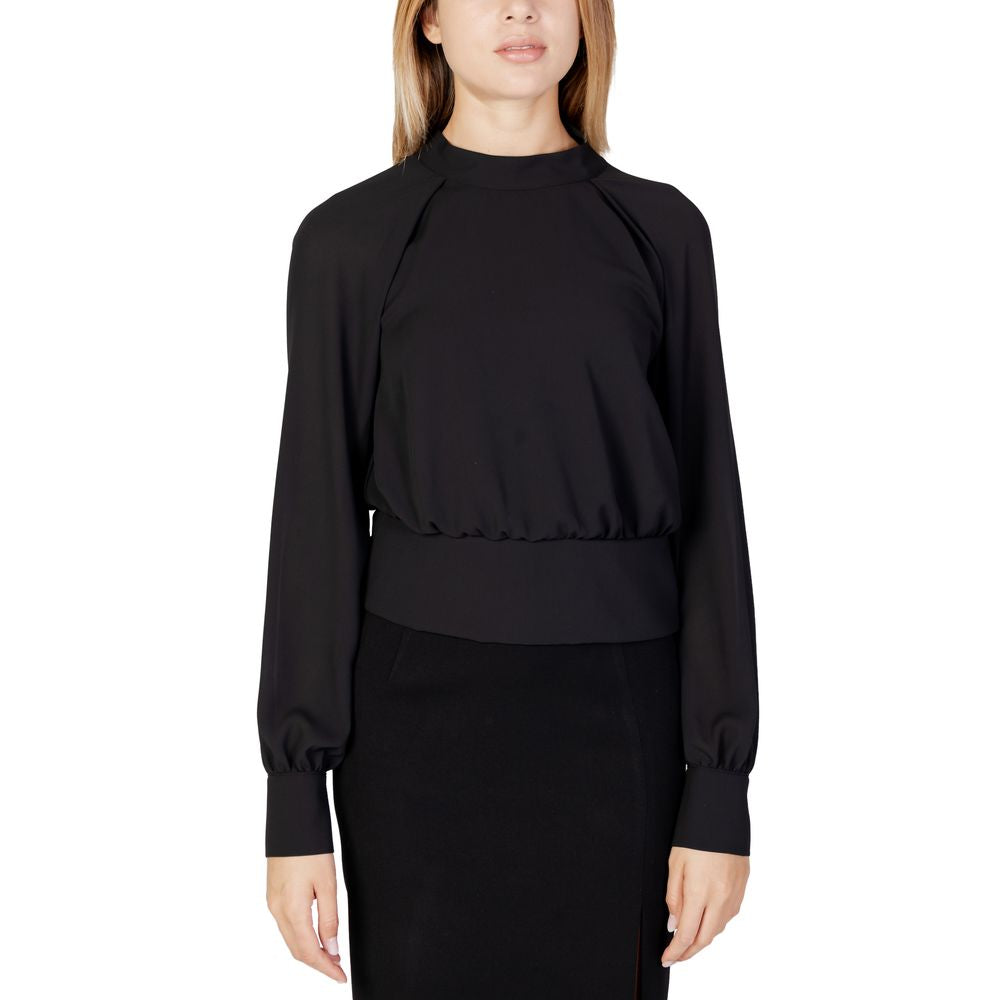 Sandro Ferrone Black Polyester Blouse Sandro Ferrone