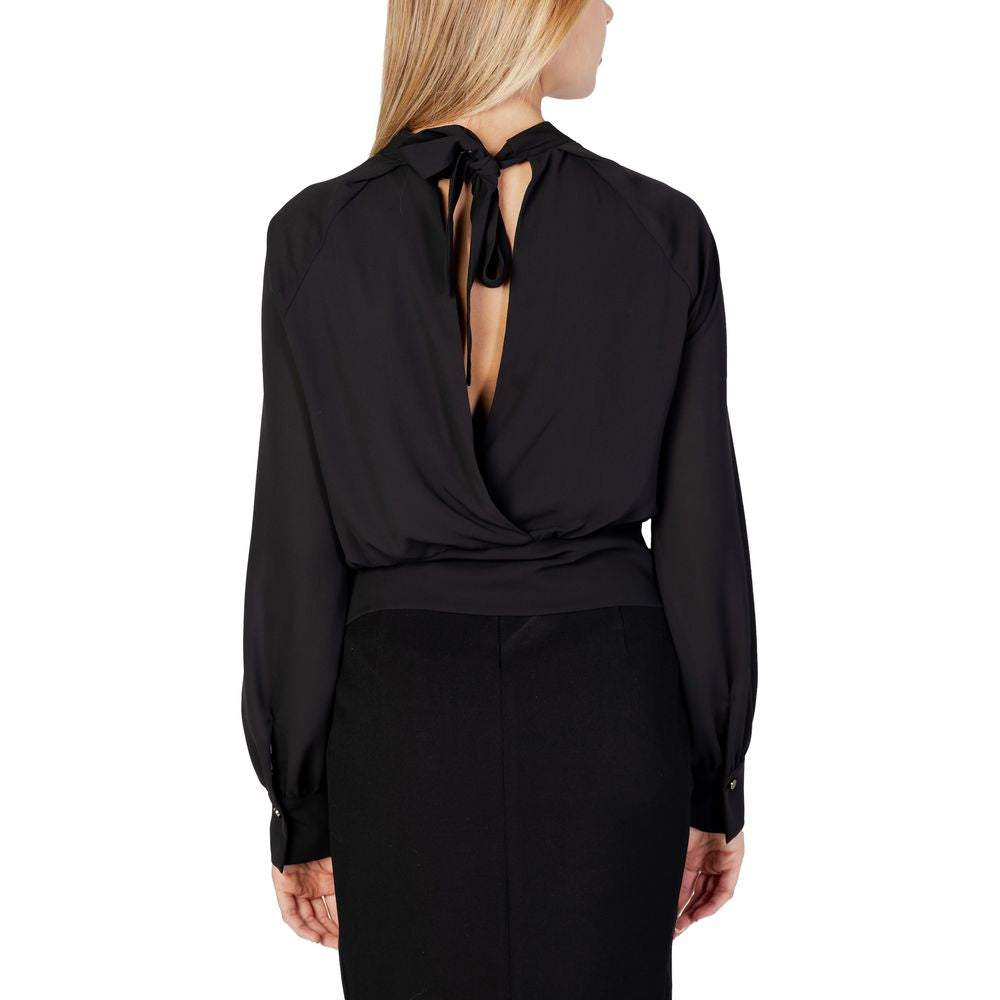 Sandro Ferrone Black Polyester Blouse Sandro Ferrone