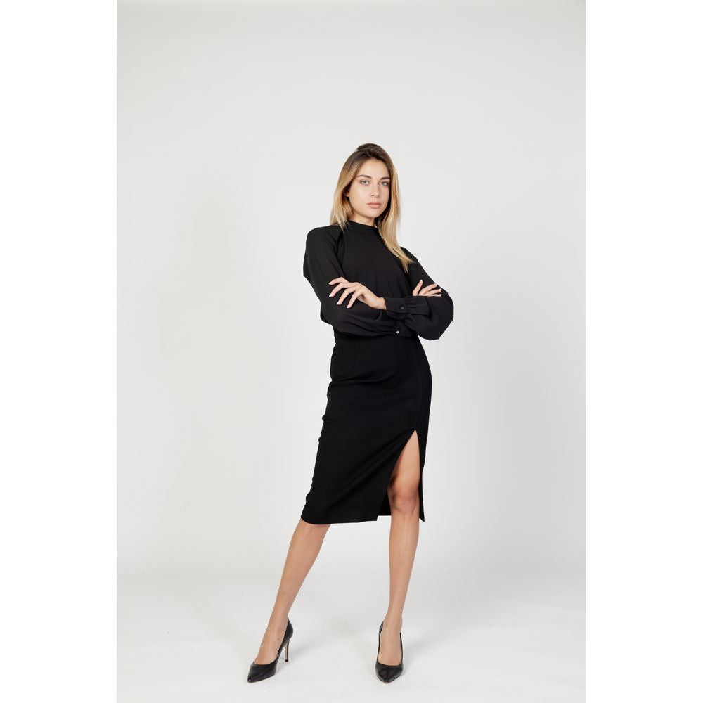 Sandro Ferrone Black Polyester Blouse Sandro Ferrone