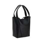 Chloé Bos Taurus shoulder bag made of black calf leather with a sleek, structured design and silver-tone hardware.
