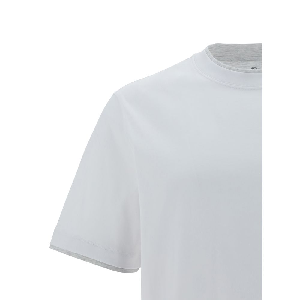 Brunello Cucinelli White Cotton T-Shirt Brunello Cucinelli