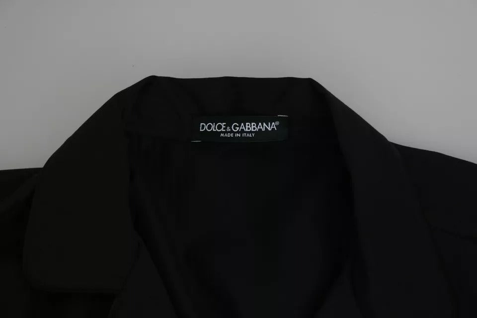 Dolce & Gabbana Blue Cotton Striped Pajama Lounge Shirt Dolce & Gabbana