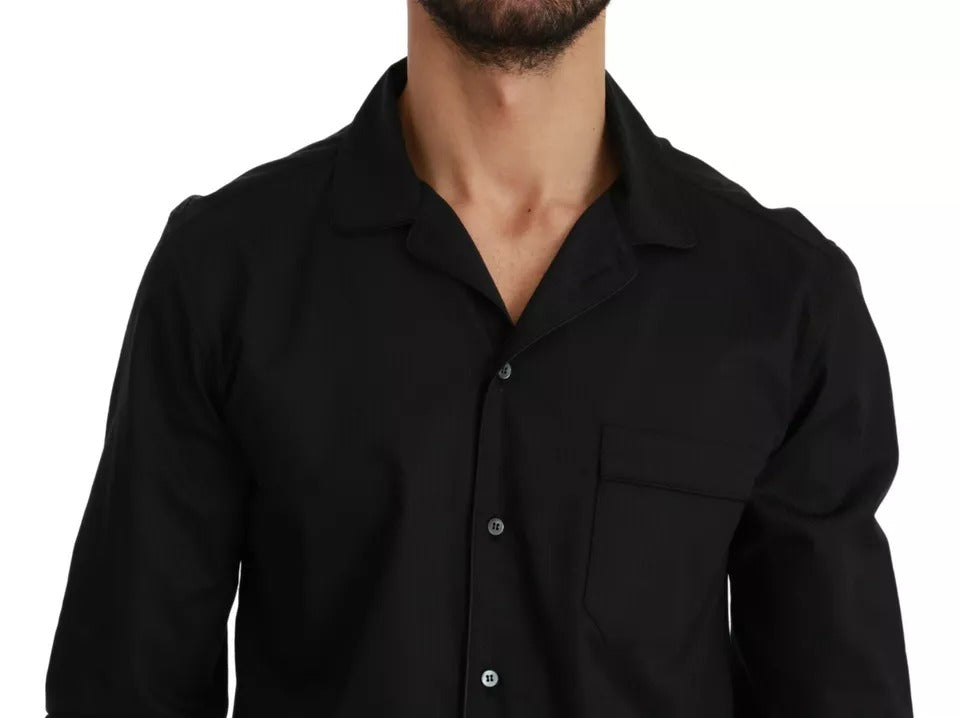 Dolce & Gabbana Blue Cotton Striped Pajama Lounge Shirt Dolce & Gabbana
