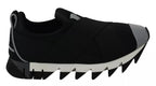 Dolce & Gabbana Black Shark Neoprene Stretch Sneakers Shoes - Eljoys Fashion 