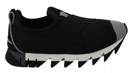 Dolce & Gabbana Black Shark Neoprene Stretch Sneakers Shoes Dolce & Gabbana