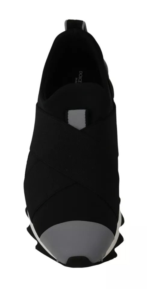 Dolce & Gabbana Black Shark Neoprene Stretch Sneakers Shoes - Eljoys Fashion 