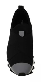 Dolce & Gabbana Black Shark Neoprene Stretch Sneakers Shoes - Eljoys Fashion 