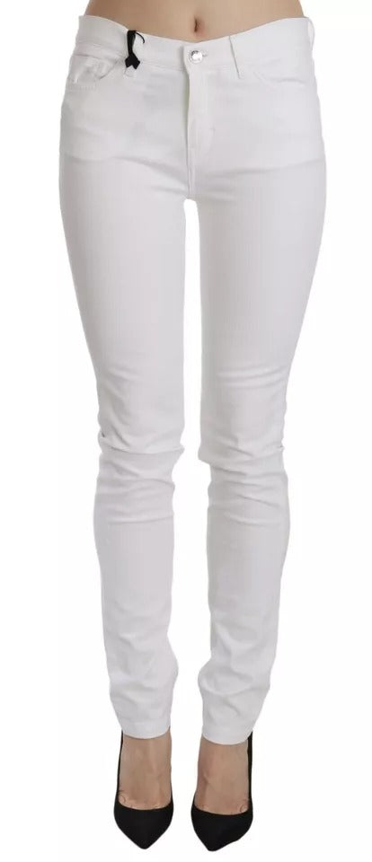 Dolce & Gabbana White Crystal Embellished Skinny Jeans Dolce & Gabbana