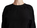Dolce & Gabbana Black Floral Embroidered Blouse Silk Top - Eljoys Fashion 