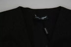 Dolce & Gabbana Black Lace Waistcoat Slim Vest Silk Top - Eljoys Fashion 