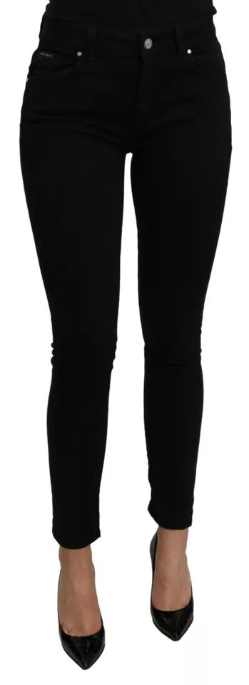 Dolce & Gabbana Black Mid Waist Slim Denim Cotton Stretch Jeans Dolce & Gabbana