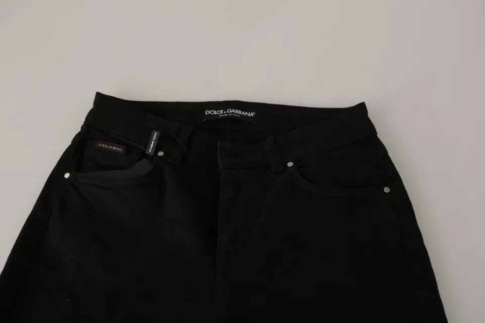 Dolce & Gabbana Black Mid Waist Slim Denim Cotton Stretch Jeans Dolce & Gabbana