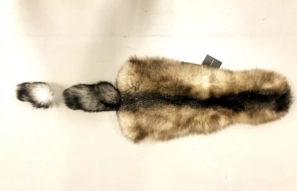 Dolce & Gabbana Brown Fox Tail Fur Shawl Neck Wrap Cover Collar Scarf Dolce & Gabbana