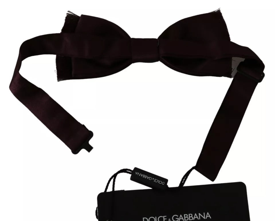 Dolce & Gabbana Bordeaux Red Silk Solid Classic Bowtie Dolce & Gabbana