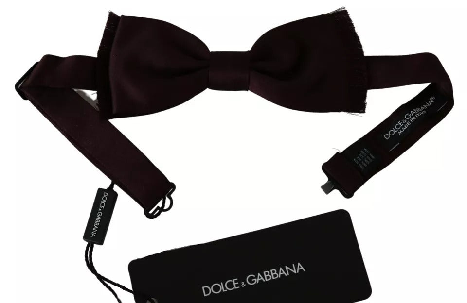 Dolce & Gabbana Bordeaux Red Silk Solid Classic Bowtie Dolce & Gabbana
