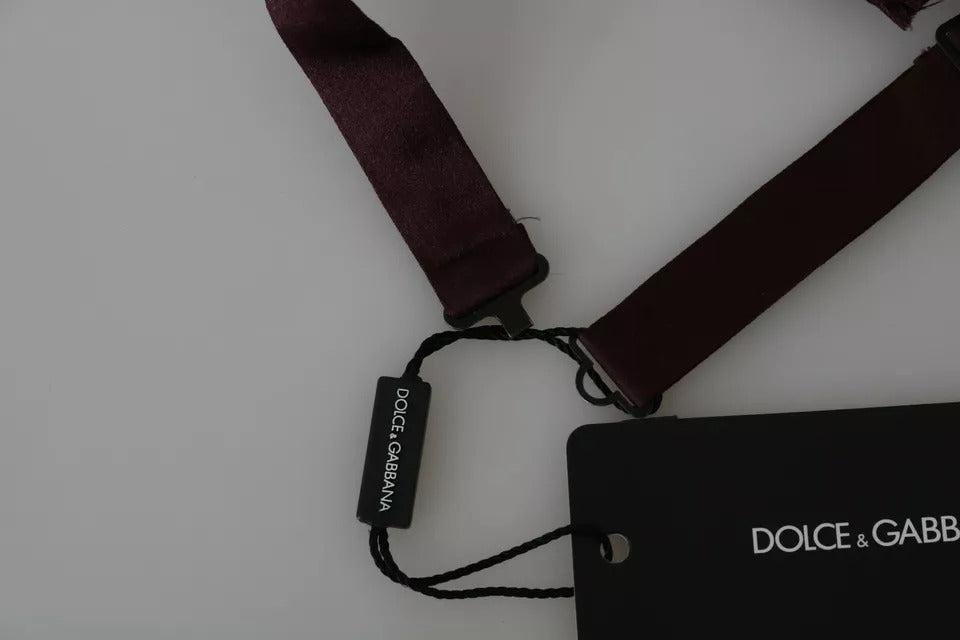 Dolce & Gabbana Bordeaux Red Silk Solid Classic Bowtie Dolce & Gabbana
