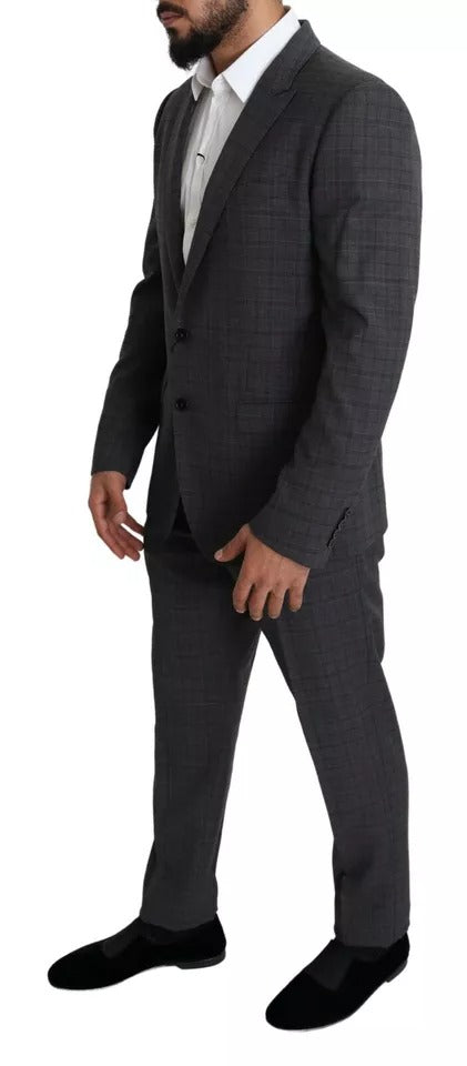Dolce & Gabbana Gray Wool Men Formal 2 Piece MARTINI Suit Dolce & Gabbana