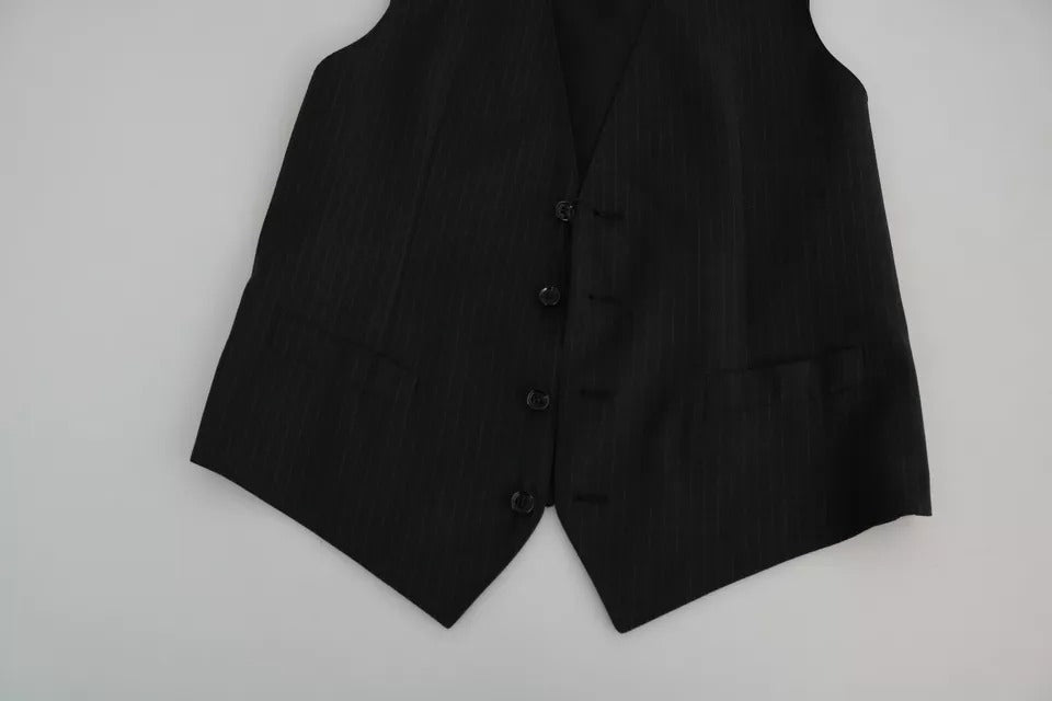 Dolce & Gabbana Black Men Formal STAFF Dress Waistcoat Vest - Eljoys Fashion 