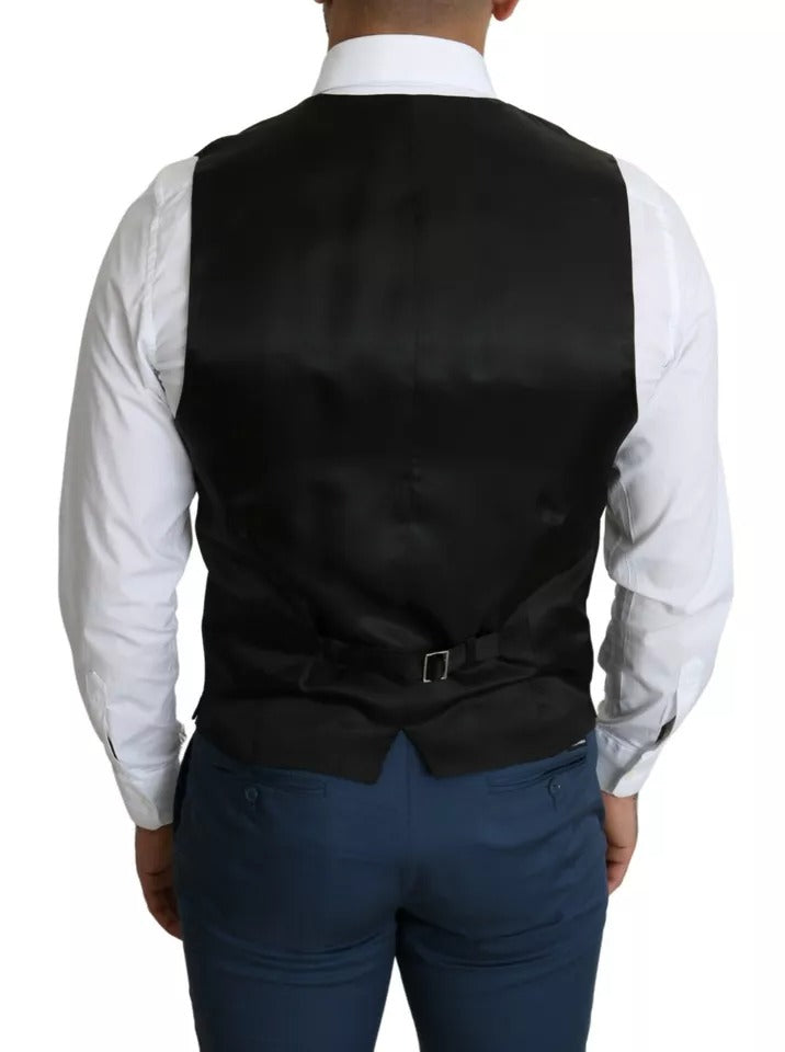 Dolce & Gabbana Black Men Formal STAFF Dress Waistcoat Vest - Eljoys Fashion 
