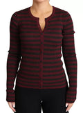 Dolce & Gabbana Black Red Striped Womens Cardigan Sweater - Eljoys Fashion 