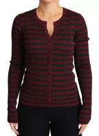Dolce & Gabbana Black Red Striped Womens Cardigan Sweater - Eljoys Fashion 